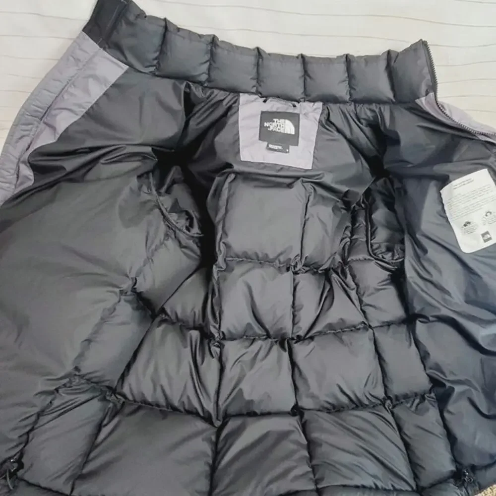 The North Face Lhotse Down Puffer Jacket in Smoked Pearl, sz Medium